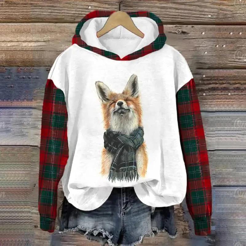 Sudadera con capucha para mujer, divertida sudadera con estampado de animales y gatos kawaii, ropa informal para mujer, sudadera bonita