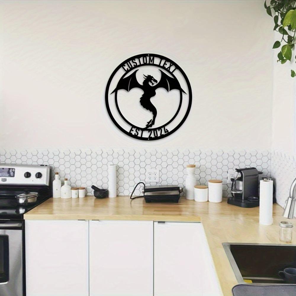 Personalized Metal Dragon Wall Art Custom Iron Name Sign Indoor Home Decor Gift