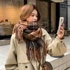 2025 Korean imitation cashmere scarf women's autumn and winter high-end warm shawl cute versatile plaid scarf