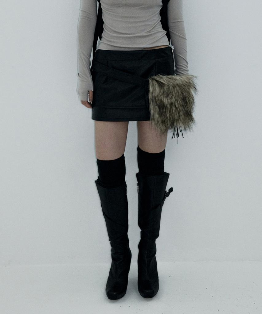 Tae Fur Bag Leather Skirt 001