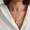 Fashion Leaf Necklace, Pearl Long Collarbone Chain Baroque Pendant Necklace