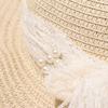 Spring Summer Bow Ribbon Straw Hat Big Brim Women's Sun Hat Fashion Lace Pearls Straw Hat  Travel