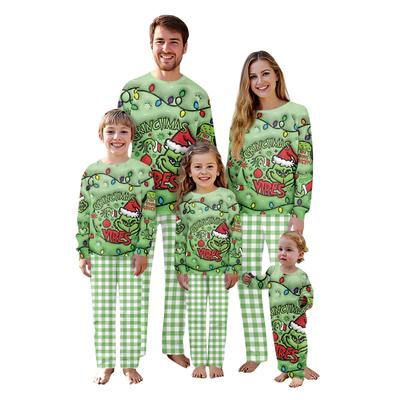 Christmas Prints Family Matching Long Sleeve Tops+Pants Set Family Matching Sets