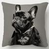 1pc Pillowcase, French Bulldog Pattern, 45.72X45.72 cm, Soft Smooth Touch Polyester Short Plush Fabric, Single-Sided Printed Design, Suitable for Sofa