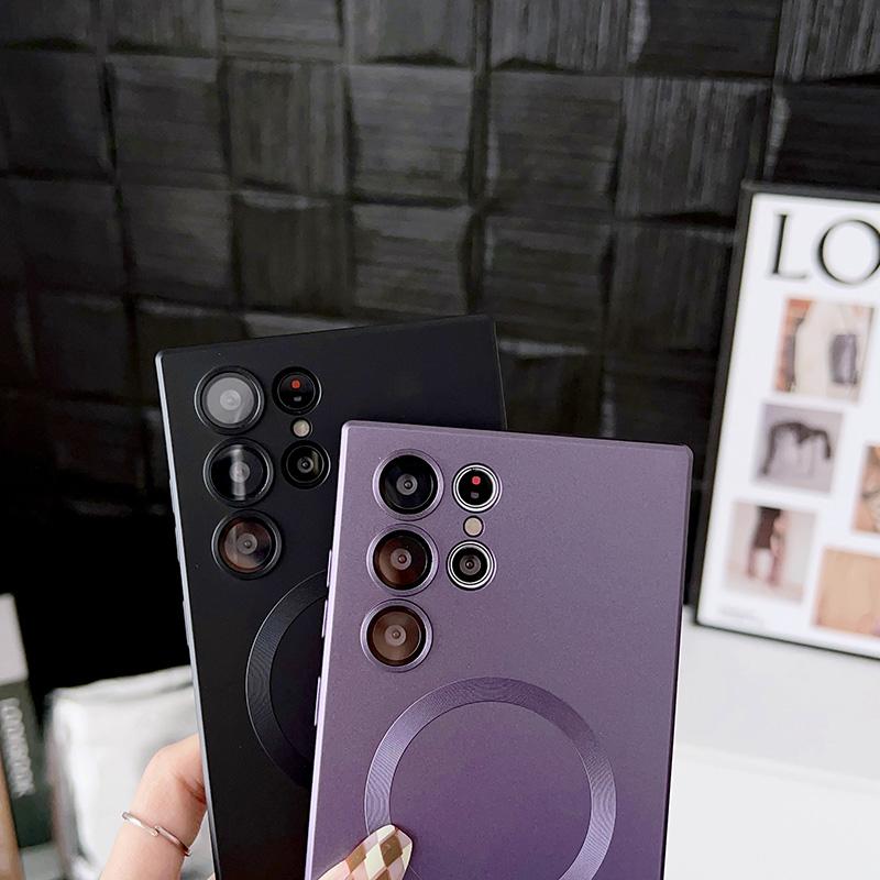 Luxury Matte Magnetic Case For Samsung S25 Ultra S24 S23 S22 Ultra S21 Plus Capa For Samsung Note 20 Ultra Magsafe Phone Cover