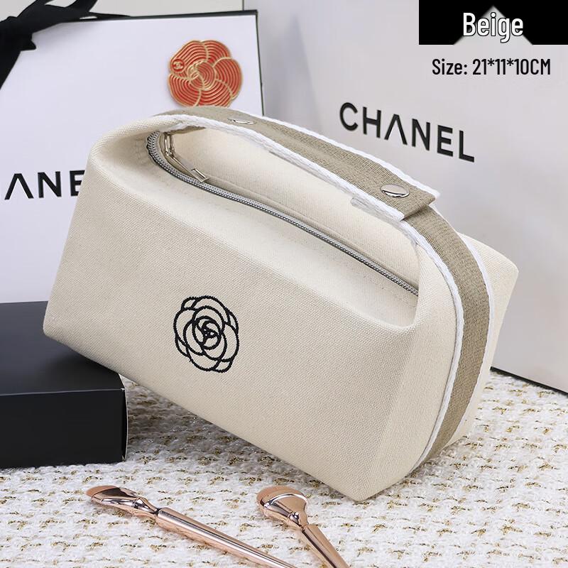 Ai Yijiu Camellia Portable Canvas Cosmetic Bag One Size
