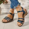 Fashion Braided Wedge Heel Sandal for Women Summer 2025 Comfort Non Slip Beach Sandal Female Casual Ankle Strap Platform Sandalias Mujer