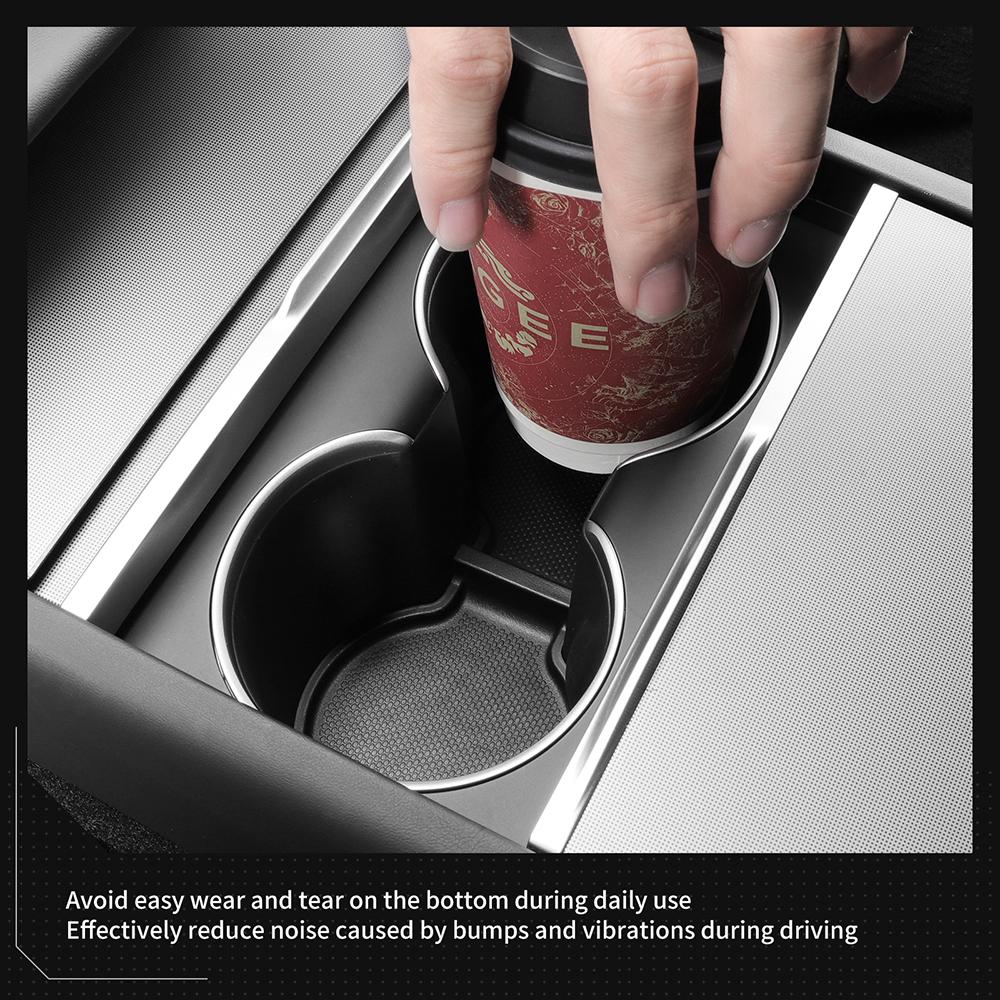 Car Cup Mat For Tesla Model Y Juniper 2025 2026 Model 3 2025 2025 Center Console Cup Coaster Anti Slip Mat Interior Accessories