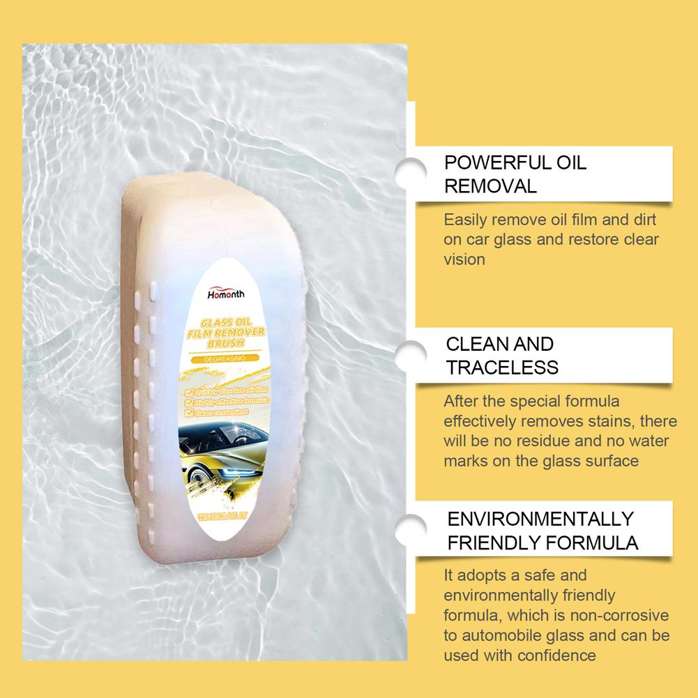 Car Window Glass Cleaner Auto Glass Sponge Cleaning Brush Windshield Glass Oil Film Cleaner Powerful Windshield Stain Removal