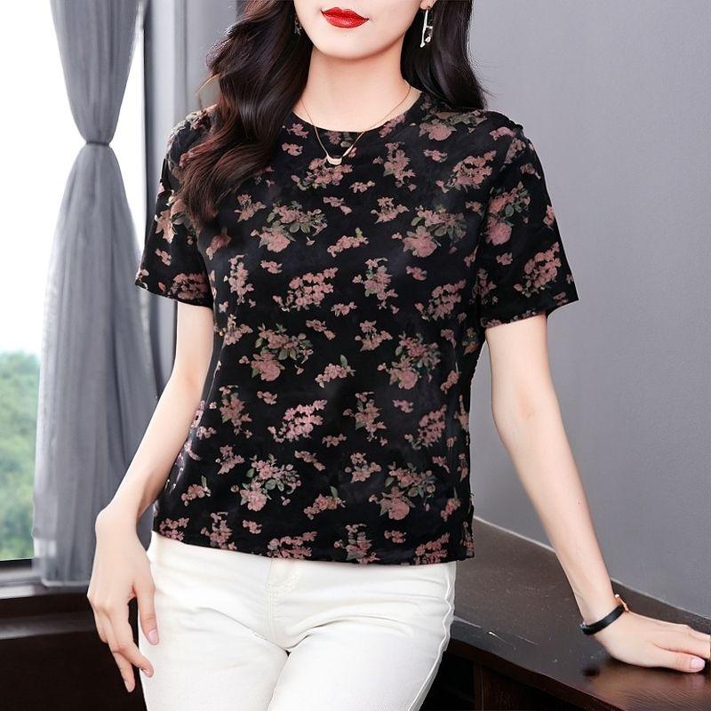 Summer Short-sleeved Printed Tops for Women New Design Trendy Niche Tops and T-shirts