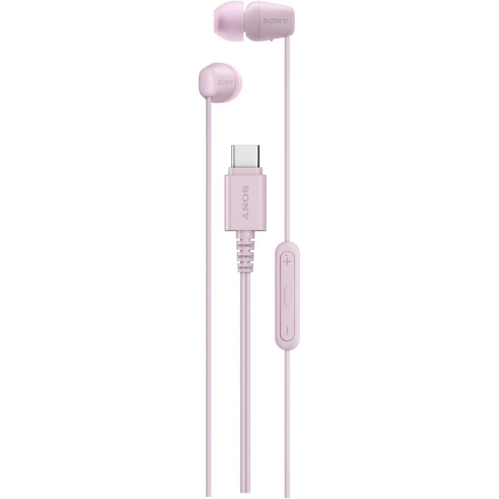 Sony PZ Pink Earphones with Remote Balanced Sound Compact 4 Colors Call Clear Remote Proprietary Low To High Frequency Range IER-EX15C Type-C Control,