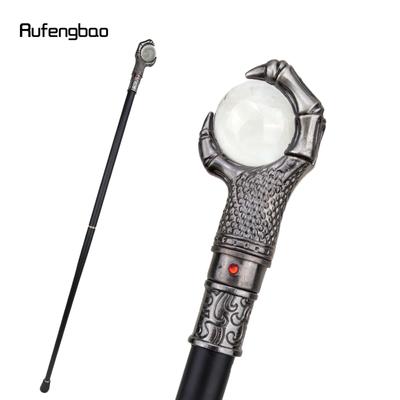 Bastone da passeggio decorativo alla moda con sfera di vetro trasparente e impugnatura a forma di artiglio di drago per gentiluomo elegante, cosplay, bastone da passeggio, pastorale 93cm