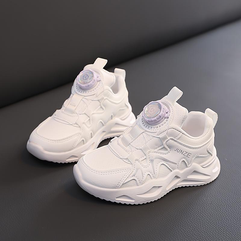 

Students Sports Shoes Comfort Soft Sole Kids Running Shoes Pu Leather 2025 All Seasons New Children Hiking Shoes Non-slip Trendy 26 белый