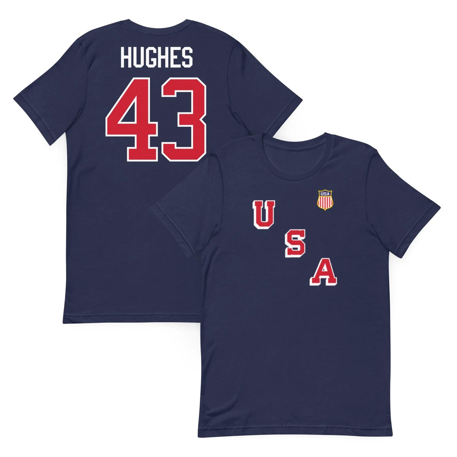 Хоккейная футболка Quinn Hughes №43 Команды Чемпионат мира L