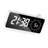 LED Digital Alarm Clock Portable Mirror for Table Home Decoration White