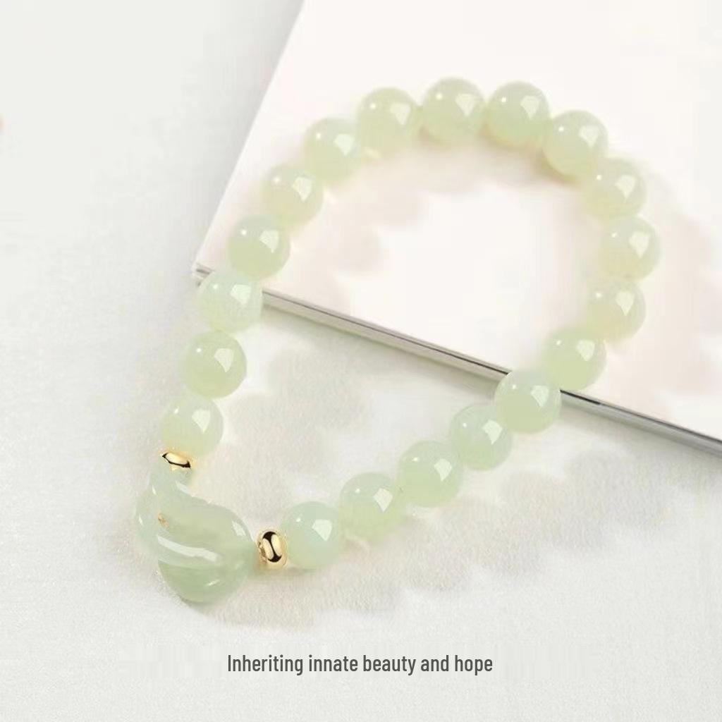 Trendy Seamless Interlocking Hetian Jade & Red Agate Bracelet - Elegant Gift for Friend