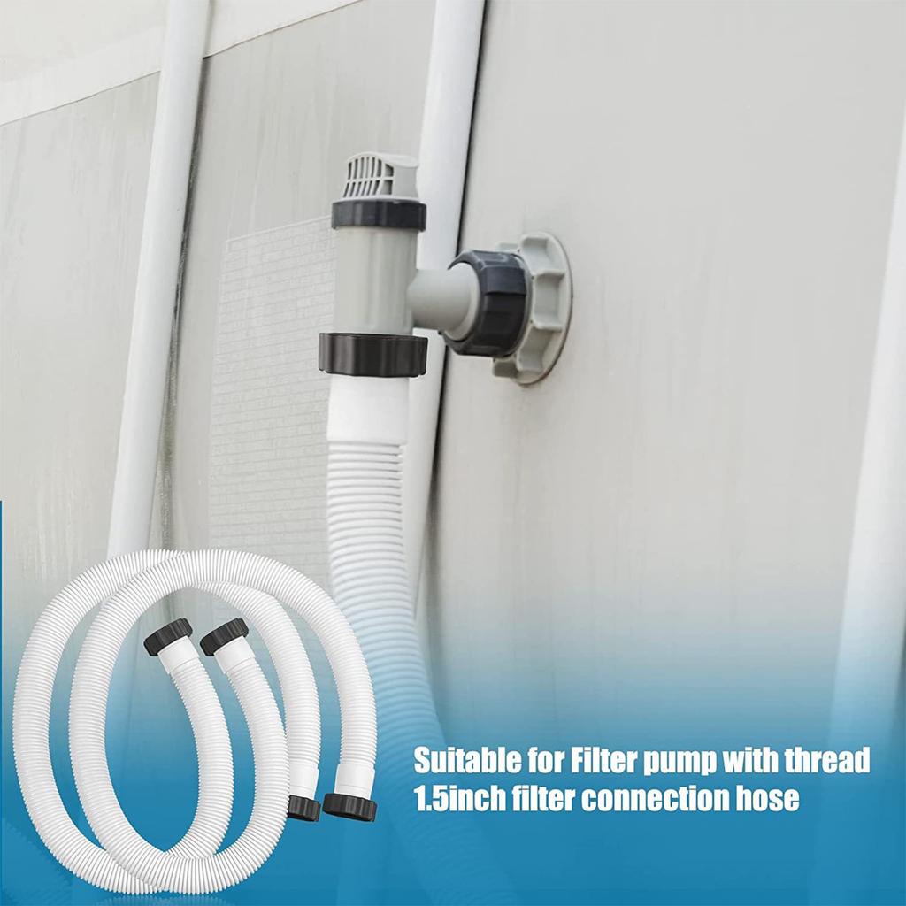1.5in Diameter 59in Long Accessory Pool Pump Replacement Hose Filter Pump Hose Includes 1 Hose Adapter