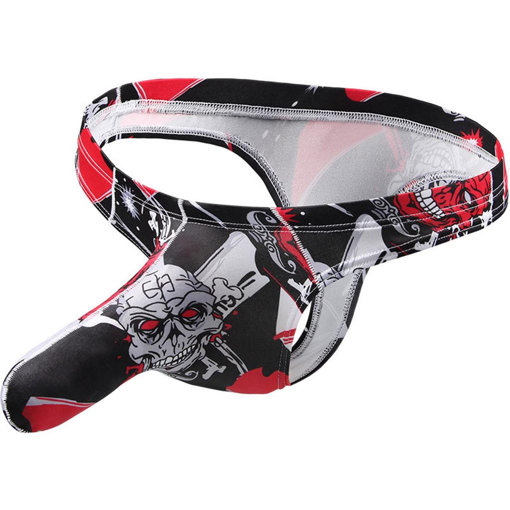 Men's Fashion Sexy Casual Comfortable Breathable Printed Mid-Low Waist Panties