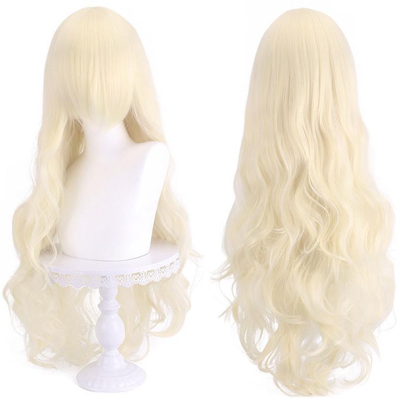 European American Universal Cos Wig Long Curly Hair 80cm Color Big Wave Full Head Cover