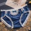 Women's Cute Bowknot Lace Mid-Waist Cotton Panties