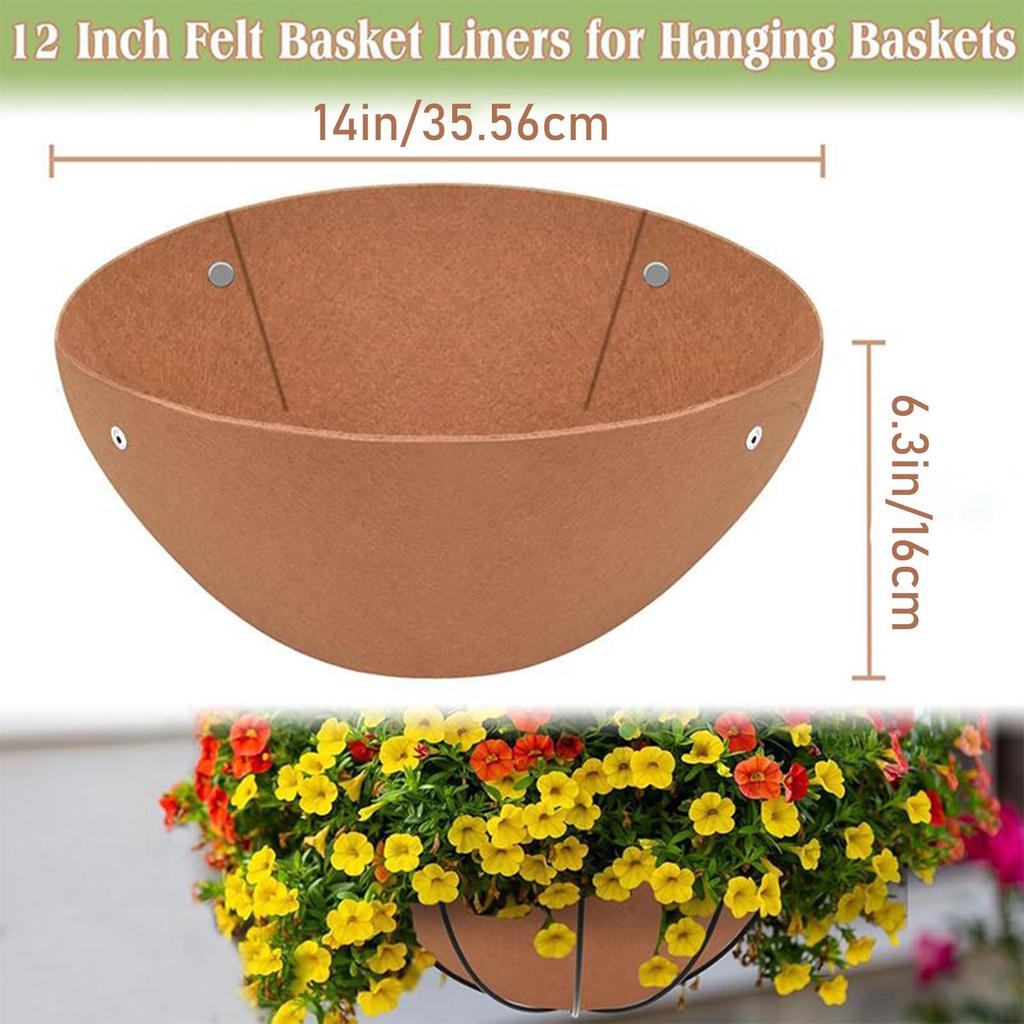 Planter Liners 3 Pieces Natural Plant Felt Mat Breathable Round Basket Liners For Window Garden Flower Bed Reptiles Orchid