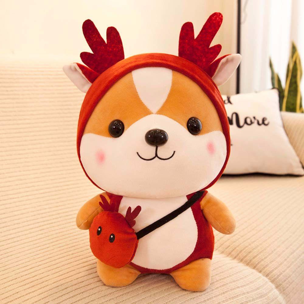 

Elk Children s Doll Bee Dinosaur Plush Toy Corgi Chai Pillow Shiba Inu Plush Toy Squirrel Doll коричневый