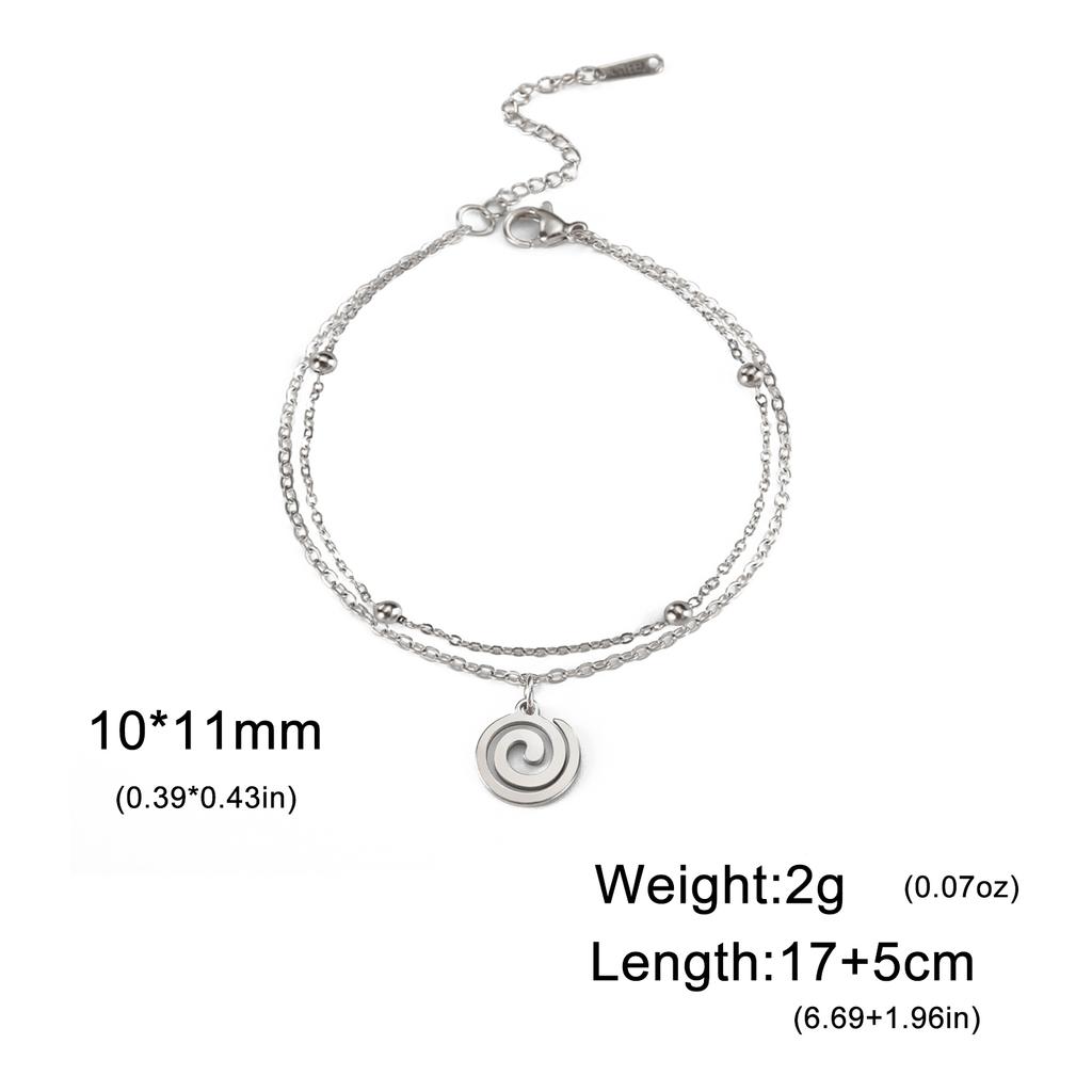 Cazador Spiral Swirl Charm Bracelet Stainless Steel Jewelry Paper Clip Chain Bracelets for Women Gift 2025 Trend Wholesale New