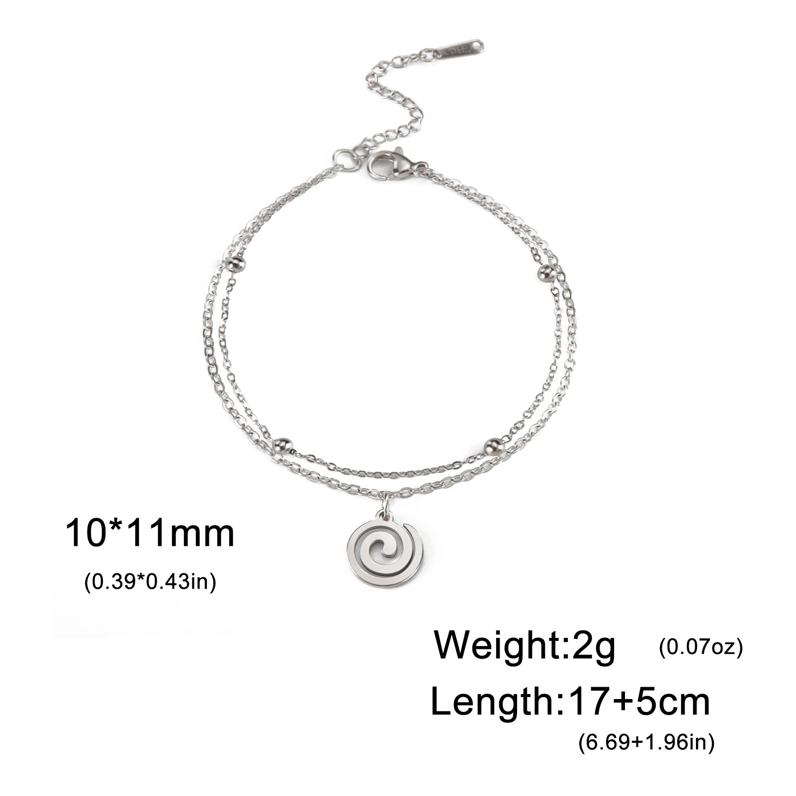 

Cazador Spiral Swirl Charm Bracelet Stainless Steel Jewelry Paper Clip Chain Bracelets for Women Gift 2026 Trend Wholesale New 17-22 cm