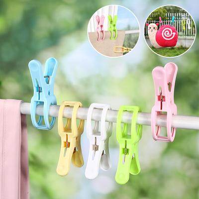 5Pcs Plastic Hanging Clips Clamps - Quilt Beach Towel Laundry Clothespins For Home Bathroom Organization