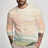 Men's Spring and Autumn Long-Sleeve Crew Neck T-Shirt with Tie-Dye Print, Comfortable and Lightweight Men's Top