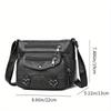 Heart Decorated Multi-layer Large Capacity Shoulder Bag, Fashiable Women's Leather Crossbody Bags, Suitable for Commuting