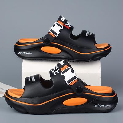 Herren Hausschuhe Buchstaben bedruckt Strandsandalen Sommer Outdoor Bequem Weich Rutschfest Hausschuhe Flip Flops Herren Damen Badezimmer Pantoletten