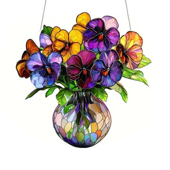 Acrylic Garden Sign with Potted Plant Pattern Weather-Resistant Outdoor Pendant 2D Lawn And Patio Decor for Home Celebration And Garden