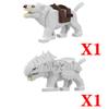 MOC Medieval Wolf Building Blocks Castle Army Knight Soldiers Figures Mount Animal Bricks Toys Gift DF004