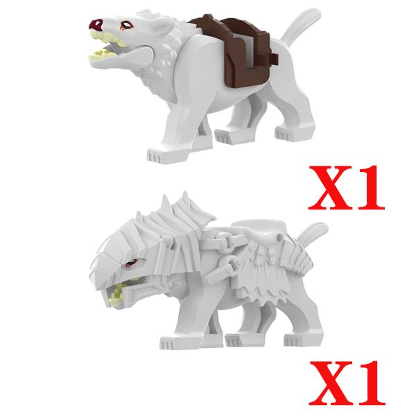MOC Medieval Wolf Building Blocks Castle Army Knight Soldiers Figures Mount Animal Bricks Toys Gift DF004
