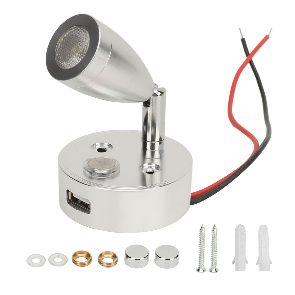 DC 10?30V RV Reading Lamp Touch Control Adjustable Brightness Interior Bedside Book Lamps LED