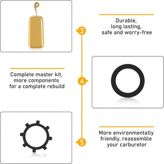 Carburetor Rebuild Repair Kit Compatible with Edelbrock 1400 1404 1405 1406 1407 1409 1411 1477 Automotive 500 600 650 700 750 800 CFM Weber Marine