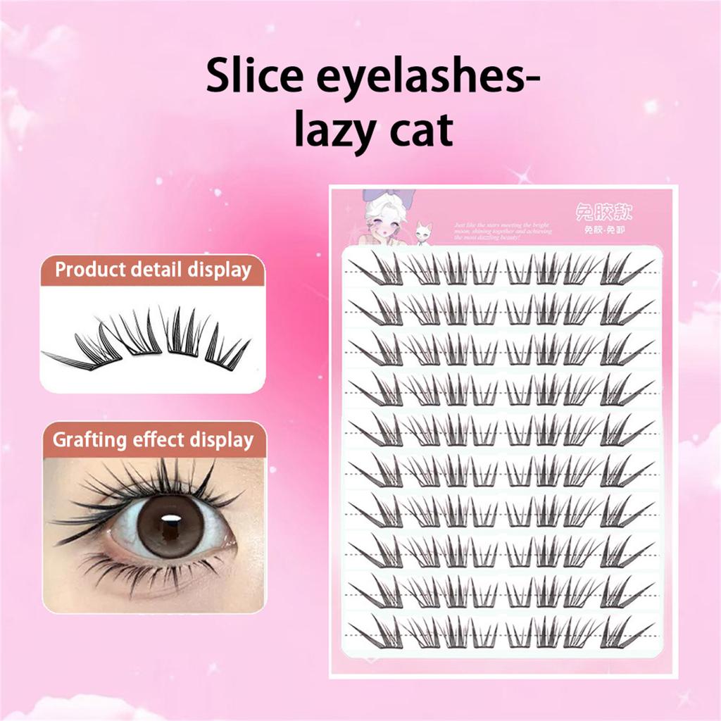 Cat Eye Natural Look False Eyelashes Simulation Grafted Segmented False Eyelashes for Dating Wedding Daily Use