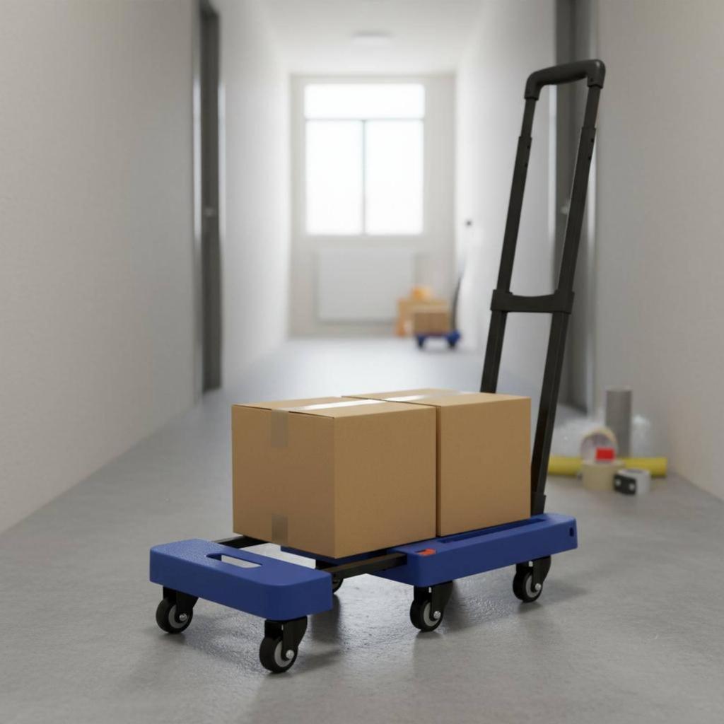 Foldable Transport Cart Thickened Iron Frame Rolling Hand Truck Multipurpose