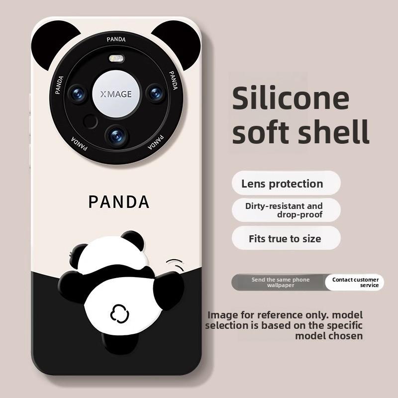 Huawei Mate80 Pro Phone Case 70 Cute Panda Mate60 Silicone 50 Soft Case 40 with Stand 30 Protection