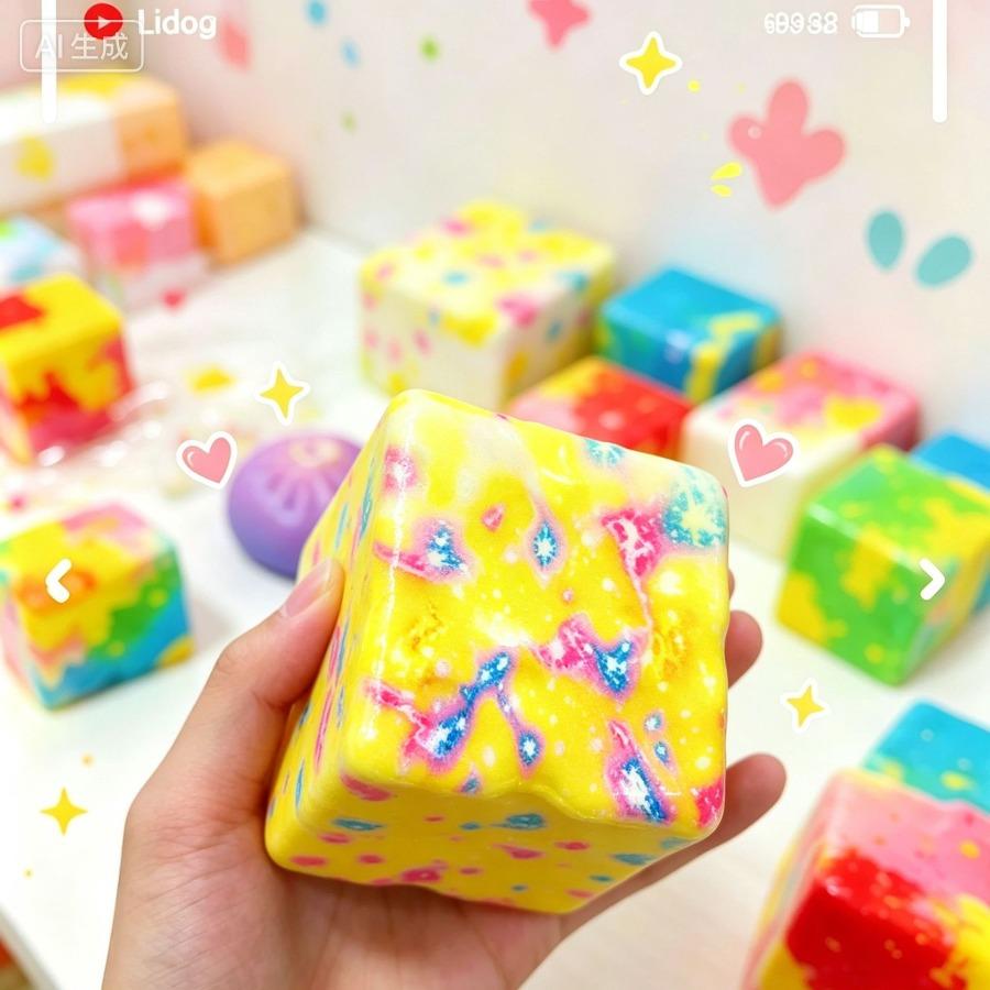 6cm cheese cross-border kneading music, decompression toy explosion, high-value slow rebound maltose kneading