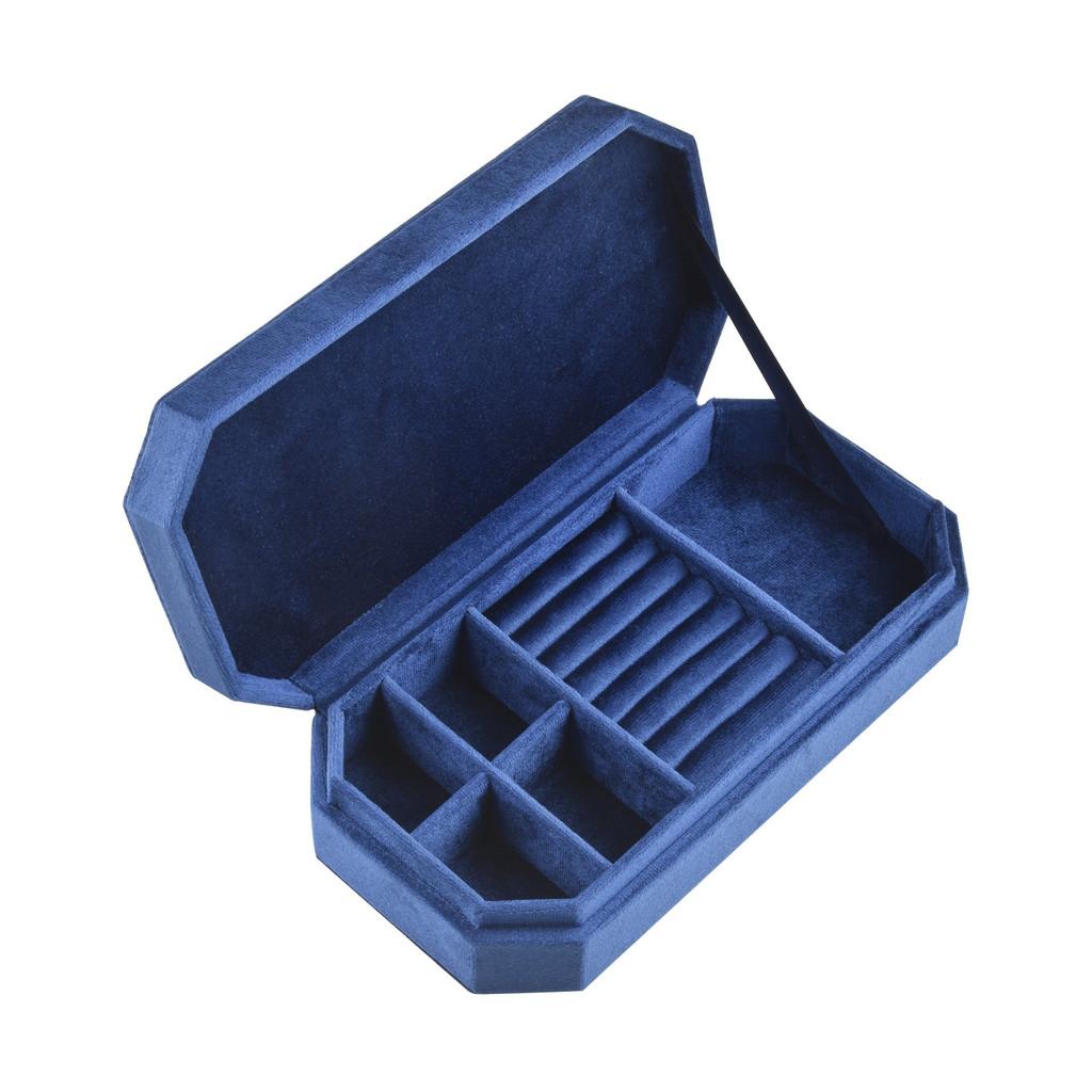 Velvet Travel Jewelry Organizer With Multi Compartment Storage For Home And Travel Use