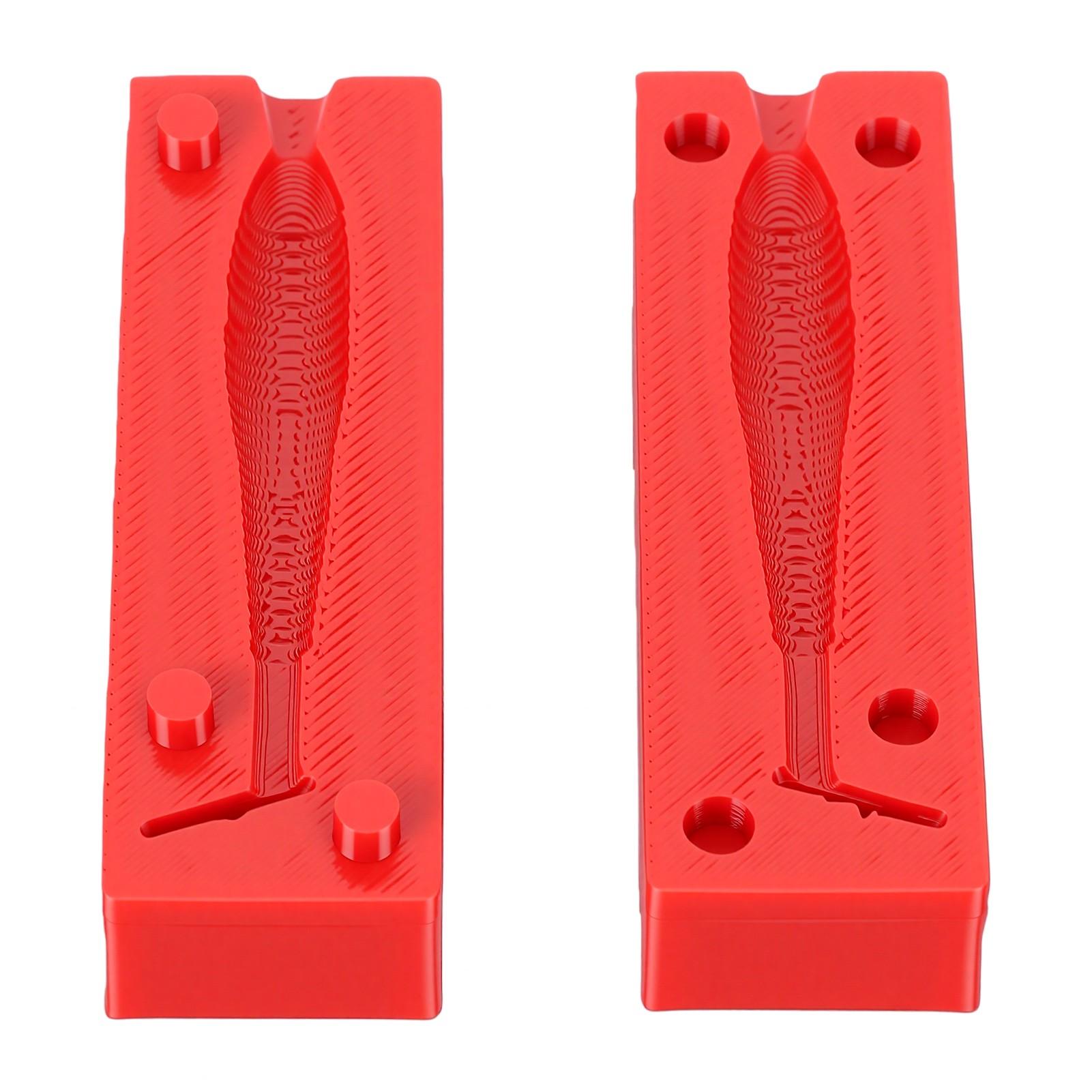 Kaisai Red Soft Bait Making Mold Petg 1 Cavity Paddle Tail Swimbaits Fishing Lure Injection Mold For Fishing
