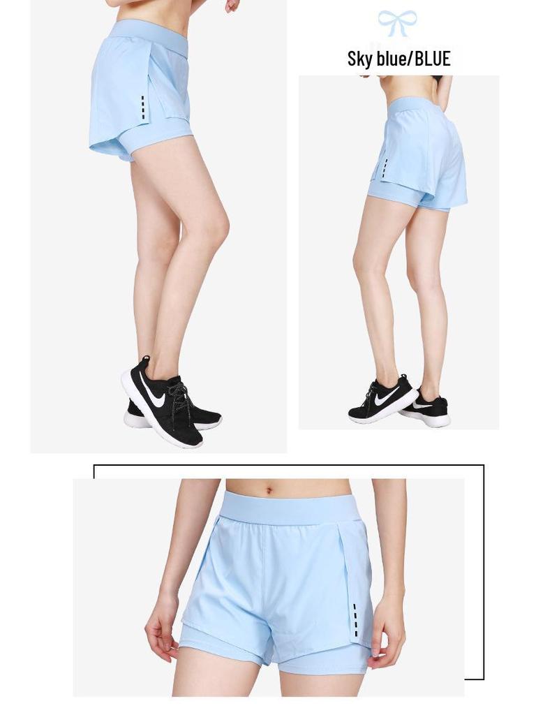 High-Waist Women's Yoga Shorts - Summer Slit, Quick-Dry for Running & Fitness