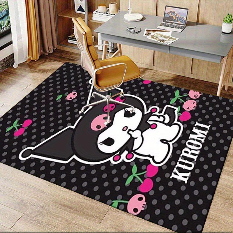 1pc Sanrio Kuromi Mermaid Printed Office Carpet Rectangle Rug Under The Table,Perfect Room Decor for Living Room, Bedroom, Kitchen, Non-slip Floor Mat