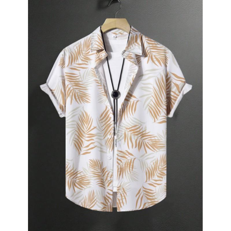 Men's Summer Lightweight Short-Sleeve Shirt Casual Vacation Print Shirt