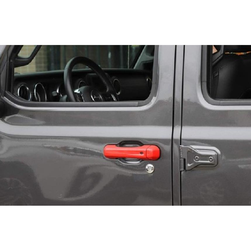 4x Red Exterior Door Handle Decor Cover Trim for Jeep Wrangler JL 2018+/JT +