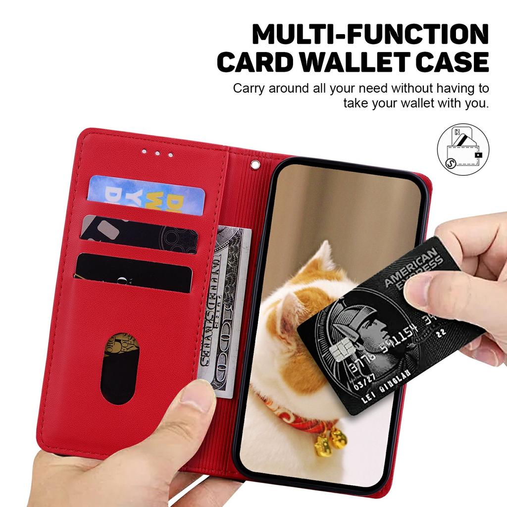 Etui dla Motorola Moto G05 4G/E15 4G z blokadą RFID, wzór kotka, TPU+skóra PU, pokrowiec na telefon
