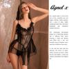 Sexy Lingerie Inner Underwear Nightwear One Piece Setup X029 [Agnel x] See-Through Women's (Black, Free)
