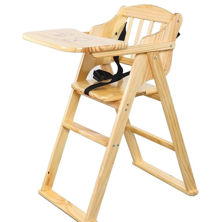 Adjustable Solid Wood High Chair for Babies and Children